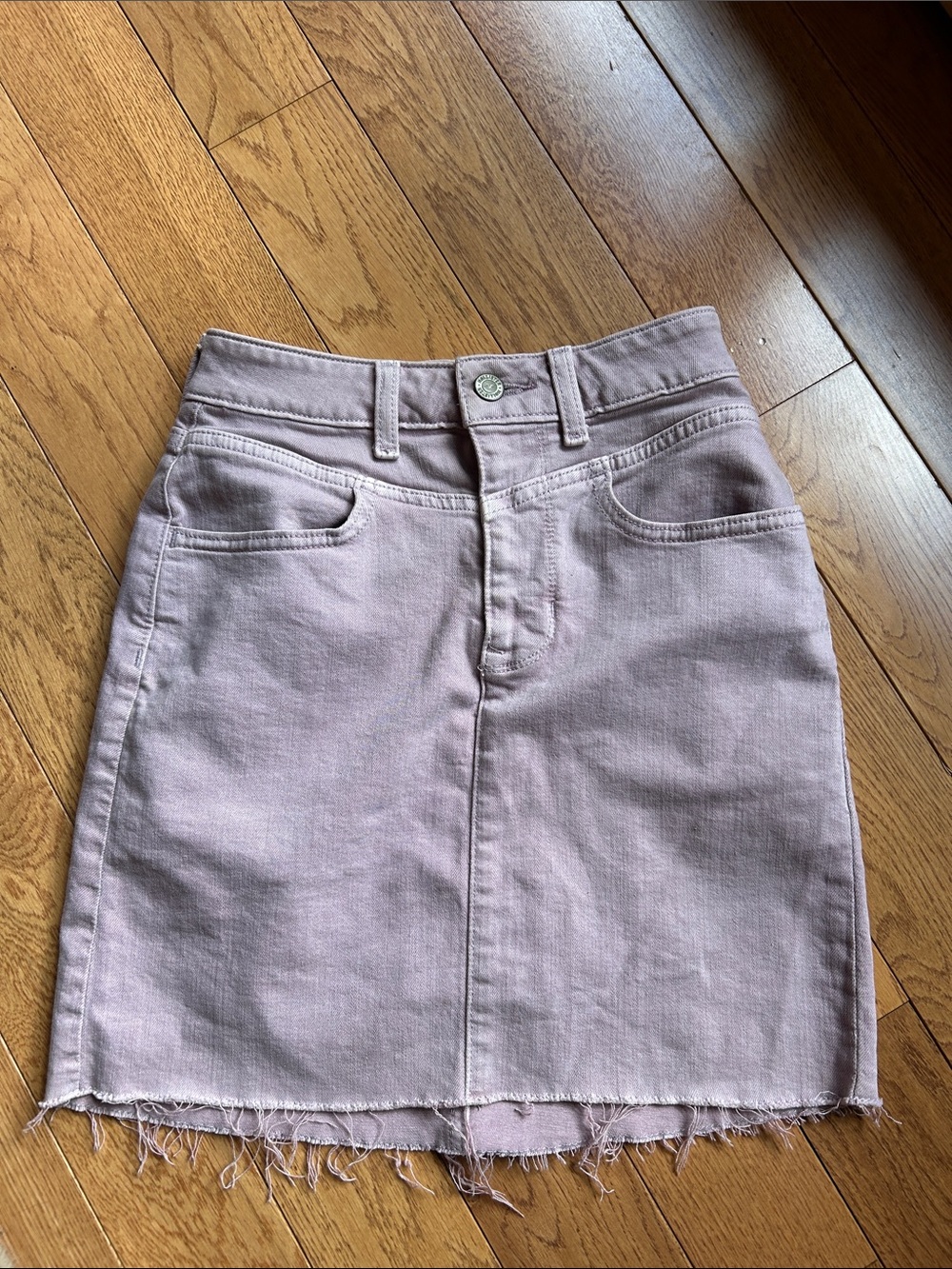Hollister ultra high-rise light purple denim skirt